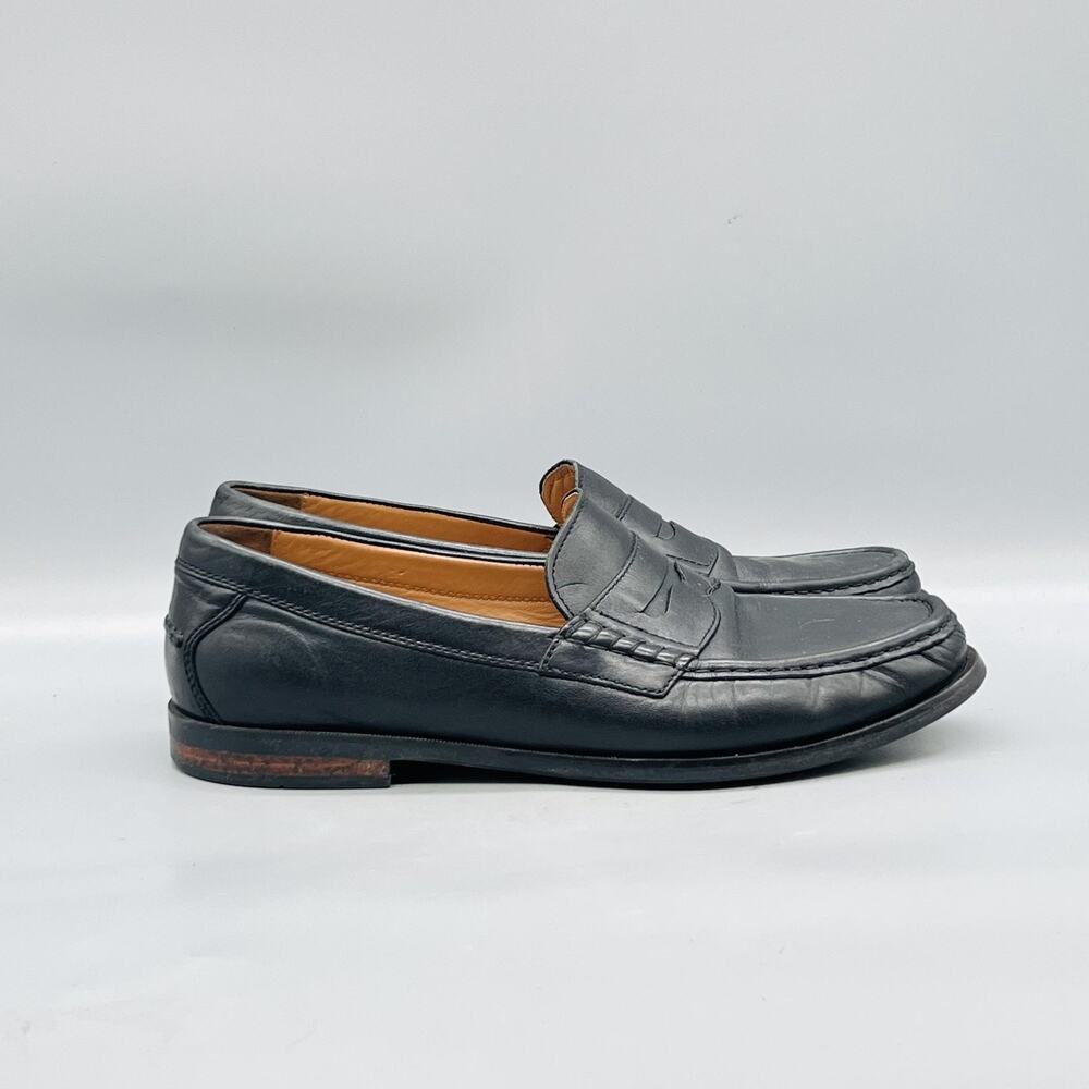 Cole Haan Shoes Mens 10.5 Black Leather Pinch Penny Loafers Dress Square Toe